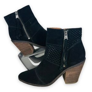 Lucky Brand Ramses Suede Leather Fashion Booties Black Women's 10